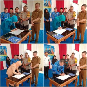 MOU tentang P4GN antara BNNK PAGAR ALAM dengan TP.PKK, DHARMAWANITA PERSATUAN, GOW KOTA PAGAR ALAM