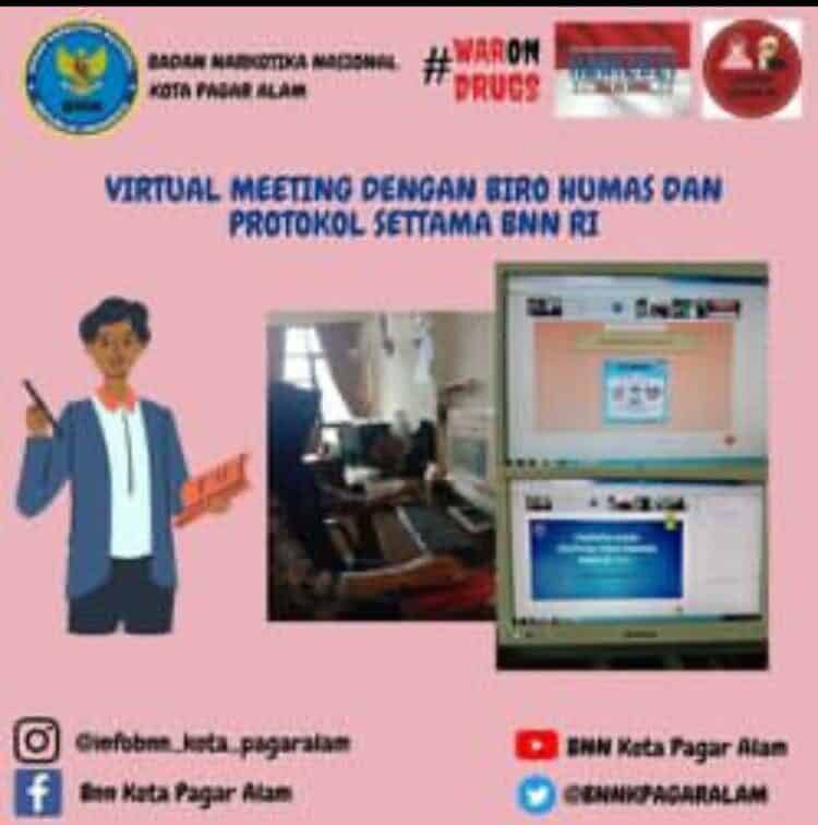 KEGIATAN VIRTUAL MEETING BIRO HUMAS DAN PROTOKOL SETTAMA BNN RI