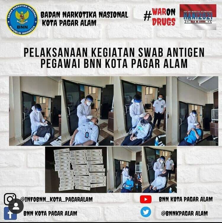 PELAKSANAAN KEGIATAN SWAB ANTIGEN PEGAWAI BNN KOTA PAGAR ALAM