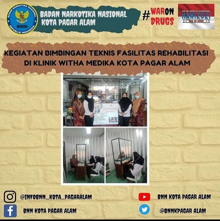 KEGIATAN BIMBINGAN TEKNIS FASILITAS REHABILITASI DI KLINIK WITHA MEDIKA KOTA PAGAR ALAM