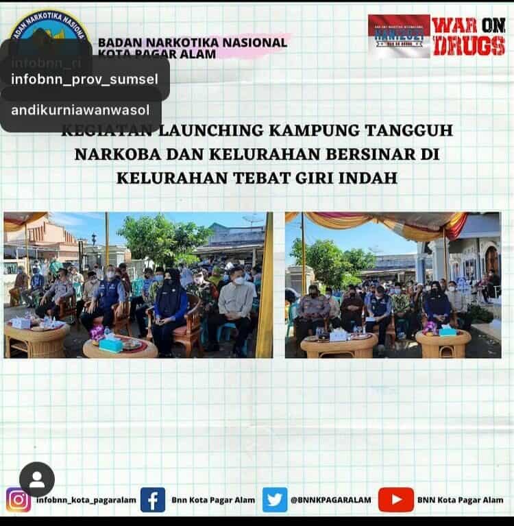 KEGIATAN LAUNCHING KAMPUNG TANGUH NARKOBA DAN KELURAHAN BERSINAR DI KELURAHAN TEBAT GIRI INDAH