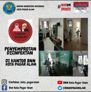 KEGIATAN PENYEMPROTAN DISINFEKTAN DI KANTOR BNN KOTA PAGAR ALAM