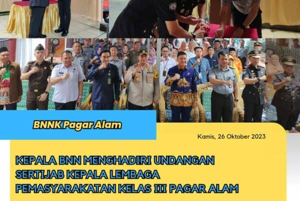 Menghadiri Undangan Serah Terima Jabatan KA Lapas Kelas III Pagar Alam