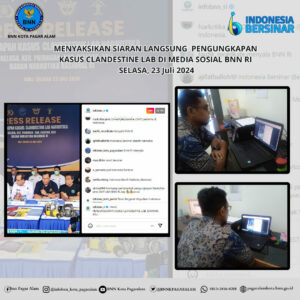 Menyaksikan Siaran Langsung Pengungkapan Kasus Clandestine Lab di Media Sosial BNN RI Menyaksikan Siaran Langsung Pengungkapan Kasus Clandestine Lab di Media Sosial BNN RI