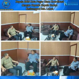 Koordinasi Kepala BNN Kota Pagar Alam dengan Kepala Kesbangpol Kabupaten Lahat Koordinasi Kepala BNN Kota Pagar Alam dengan Kepala Kesbangpol Kabupaten Lahat