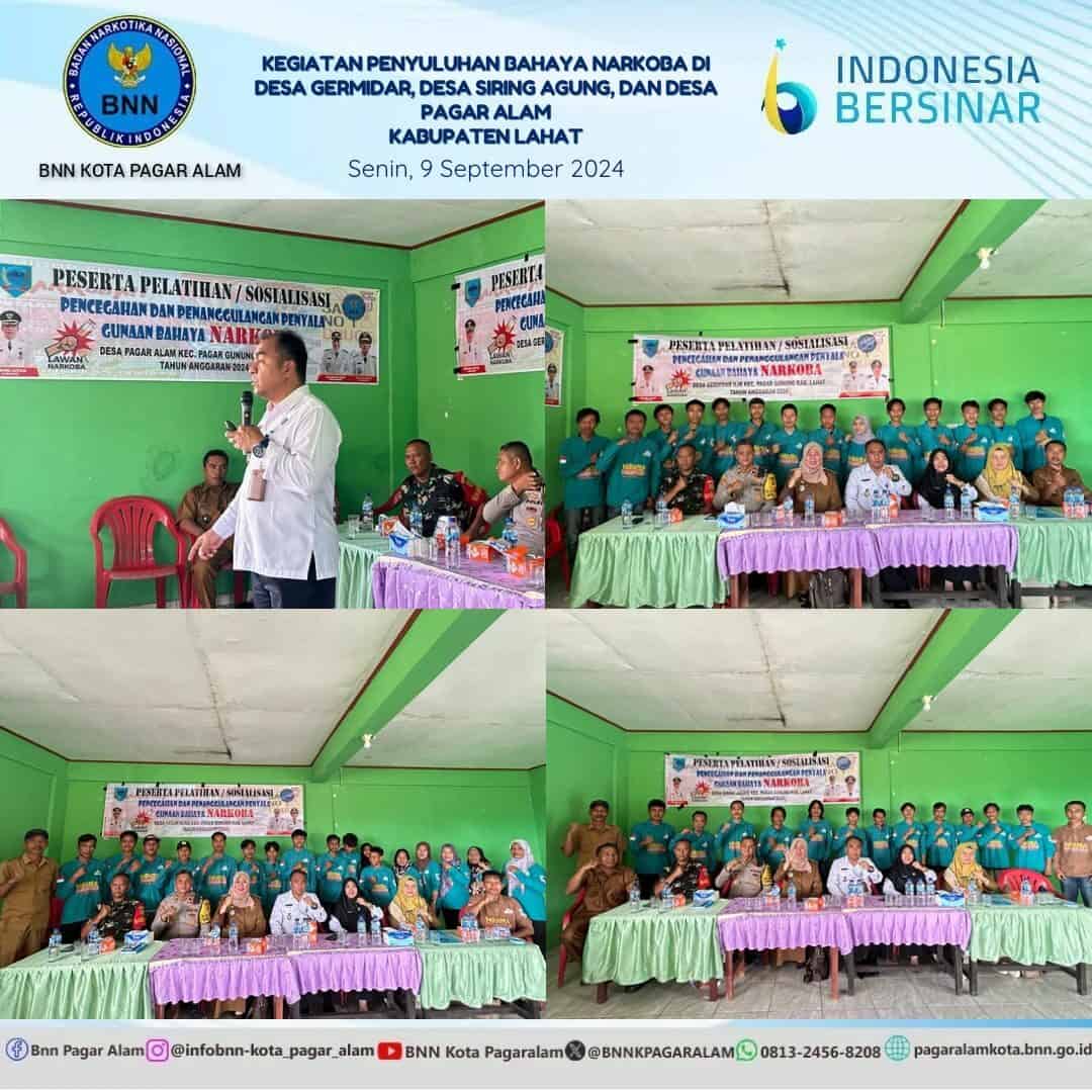 Kegiatan Penyuluhan Narkoba di Desa Germidar, Desa Siring Agung dan Desa Pagar Alam Kabupaten Lahat Kegiatan Penyuluhan Narkoba di Desa Germidar, Desa Siring Agung dan Desa Pagar Alam Kabupaten Lahat