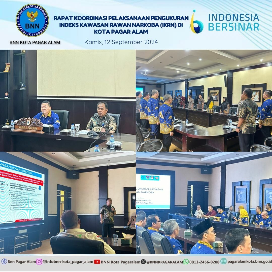 Rapat Koordinasi Pelaksanaan Pengukuran Indeks Kawasan Rawan Narkoba (IKRN) di Kota Pagar Alam Rapat Koordinasi Pelaksanaan Pengukuran Indeks Kawasan Rawan Narkoba (IKRN)