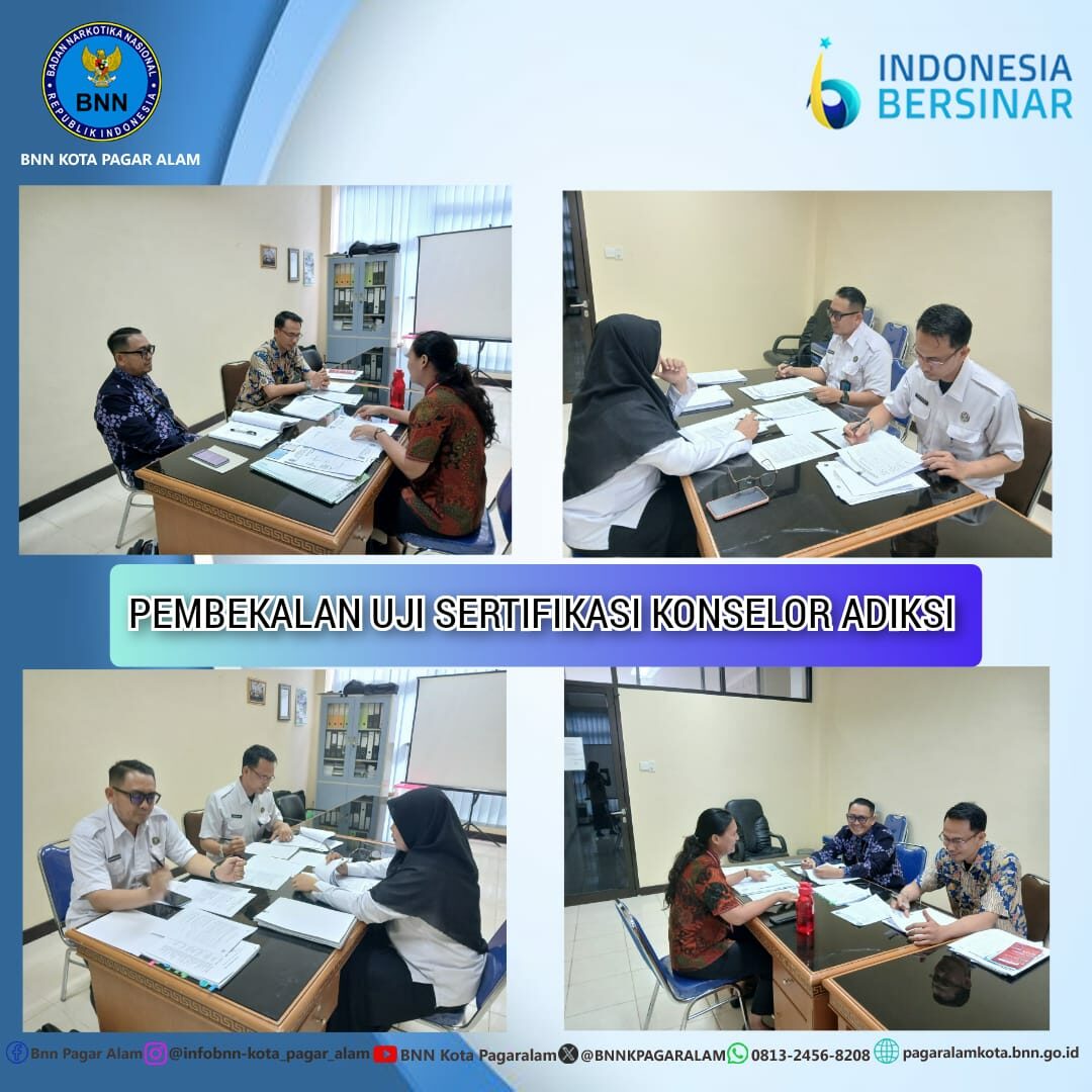 Pembekalan uji sertifikasi Konselor Adiksi. Pembekalan uji sertifikasi Konselor Adiksi.