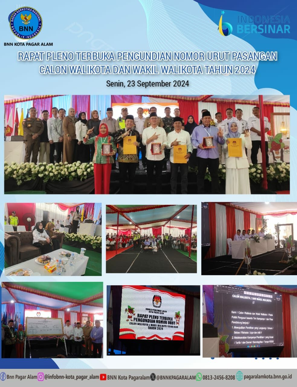 Rapat Pleno Terbuka Pengundian Nomor Urut Pasangan Calon Walikota dan Wakil Walikota Tahun 2024 Rapat Pleno Terbuka Pengundian Nomor Urut Pasangan Calon Walikota dan Wakil Walikota Tahun 2024
