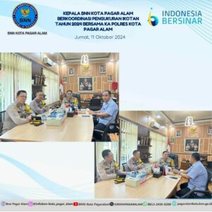 Koordinasi Kepala BNN Kota Pagar Alam tentang Pengukuran IKOTAN Tahun 2024 bersama Kapolres Kota Pagar Alam Koordinasi Kepala BNN Kota Pagar Alam tentang Pengukuran IKOTAN Tahun 2024 bersama Kapolres Kota Pagar Alam