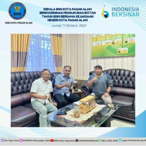 Koordinasi Kepala BNN Kota Pagar Alam tentang Pengukuran IKOTAN Tahun 2024 bersama Kejaksaan Negeri Kota Pagar Alam Koordinasi Kepala BNN Kota Pagar Alam tentang Pengukuran IKOTAN Tahun 2024 bersama Kejaksaan Negeri Kota Pagar Alam