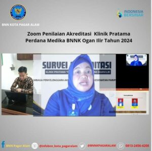 Mengikuti secara virtual Zoom, Penilaian Akreditasi Klinik Pratama Perdana Medika BNNK Ogan Ilir Tahun 2024 (Daring H-1) Mengikuti secara virtual Zoom, Penilaian Akreditasi Klinik Pratama Perdana Medika BNNK Ogan Ilir Tahun 2024 (Daring H-1)