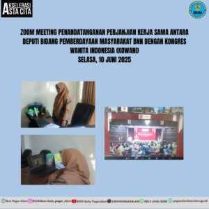 Zoom Meeting Penandatanganan Perjanjian Kerja Sama antara Deputi Bidang Pemberdayaan Masyarakat BNN dengan Kongres Wanita Indonesia (KOWANI)